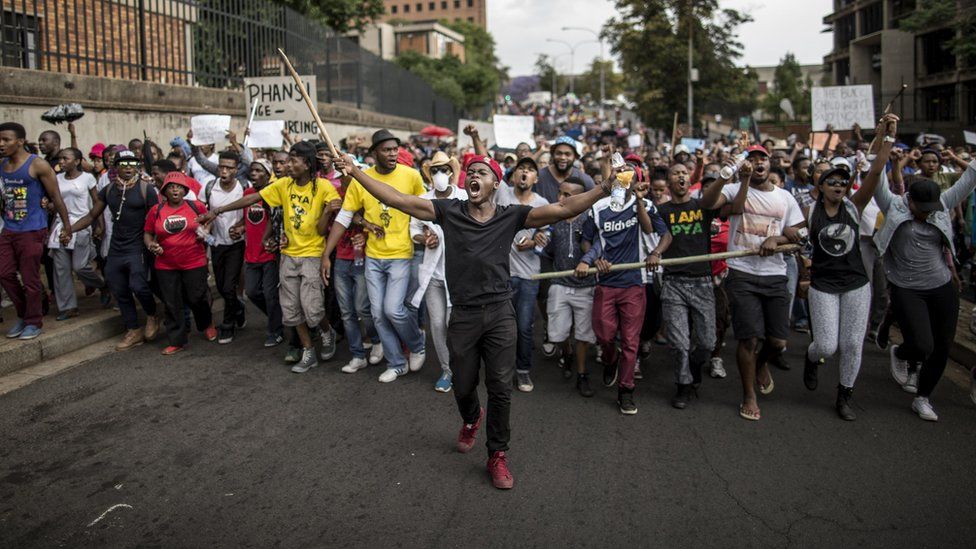 South African University Students Demonstrate Over-Recurring Hikes In School Expenses