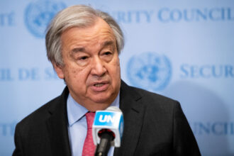 Secretary-General António Guterres briefs reporters on the war in Ukraine. “Ukraine is on fire. The country is being decimated before the eyes of the world. The impact on civilians is reaching terrifying proportions… […] It’s time to stop the horror unleashed on the people of Ukraine and get on the path of diplomacy and peace.“ said the Secretary-General.