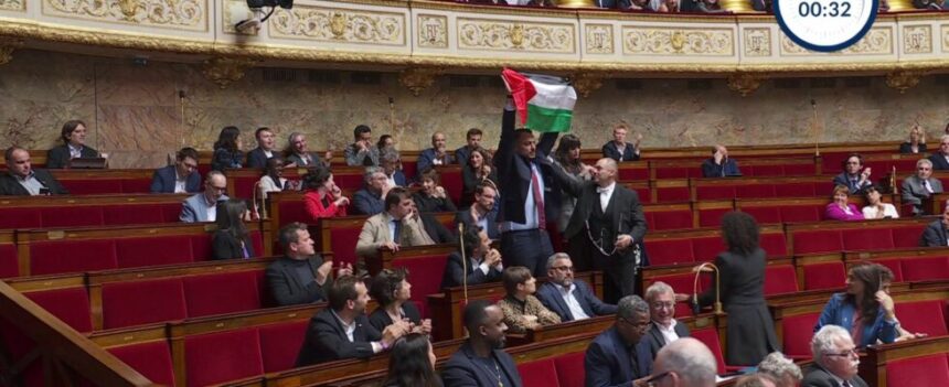 French Parliament Suspend MP For Raising Palestinian Flag During Session