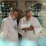 Leader Prays Over Bodies of Martyrs Raeisi and Amir-Abdollahian