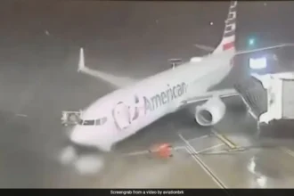 Strong Winds Pushed American Boeing from Boarding Gate