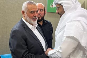 Hamas Leader Haniyah with Qatar FM