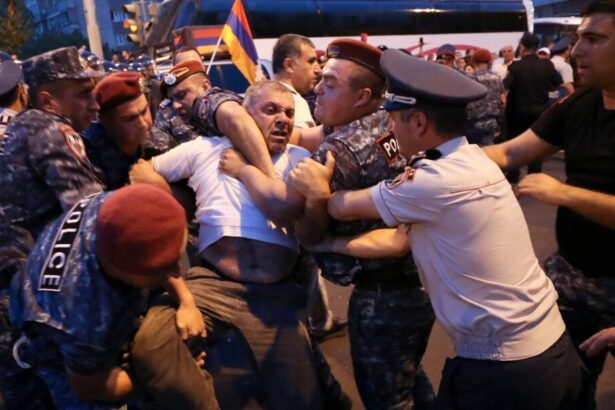 Angry Protesters Clash With Police Outside Armenian Parliament