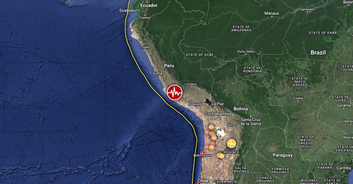 Magnitude 5.8 Earthquake Strikes Near Loboyacu, Peru