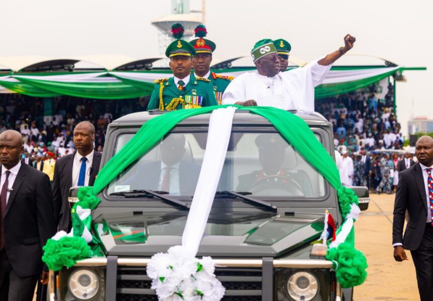 President Tinubu Slipped On Democracy Day On Board Parade Vehicle