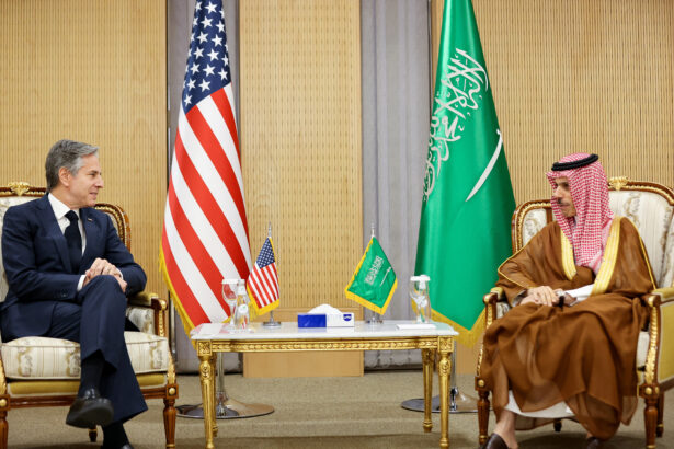 U.S. Secretary of State Antony Blinken meets with Saudi Arabia's Foreign Minister Prince Faisal bin Farhan