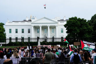 White House Erect New Fencing Amid Pro-Palestine Protests At Presidential Complex