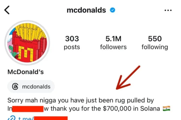 Hackers Hijack McDonald’s Instagram to Promote Fake Grimace Coin, Stealing $700,000 in Solana