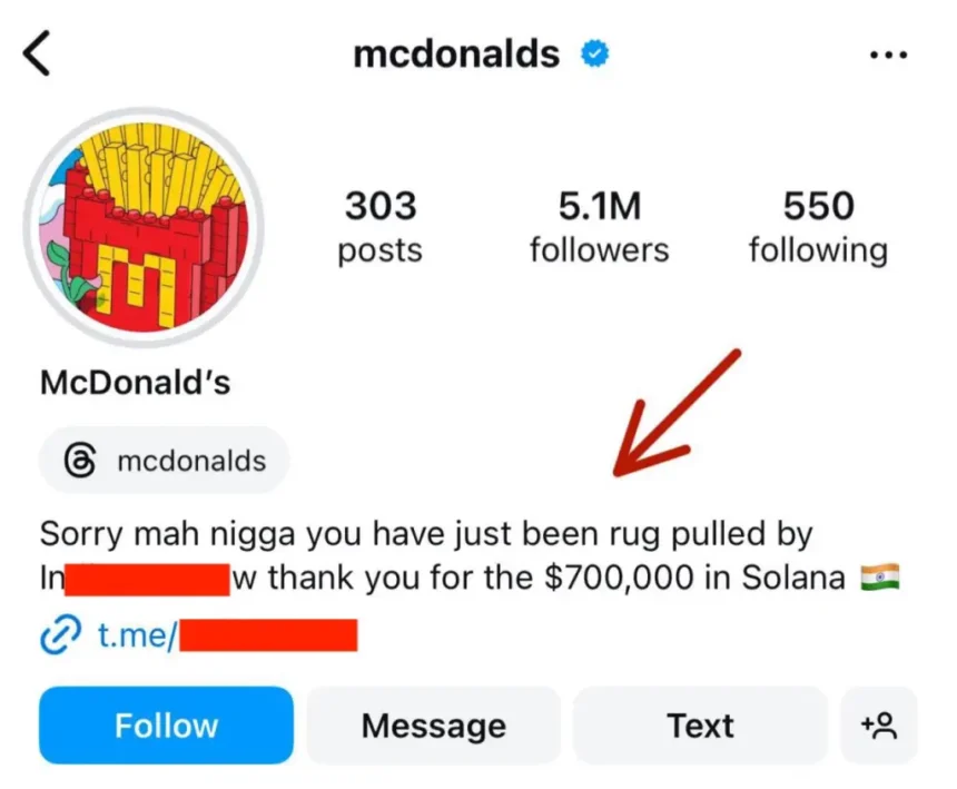 Hackers Hijack McDonald’s Instagram to Promote Fake Grimace Coin, Stealing $700,000 in Solana