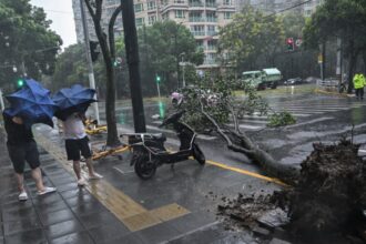 Typhoon Bebinca Hits Shanghai as it Makes Landfall in China