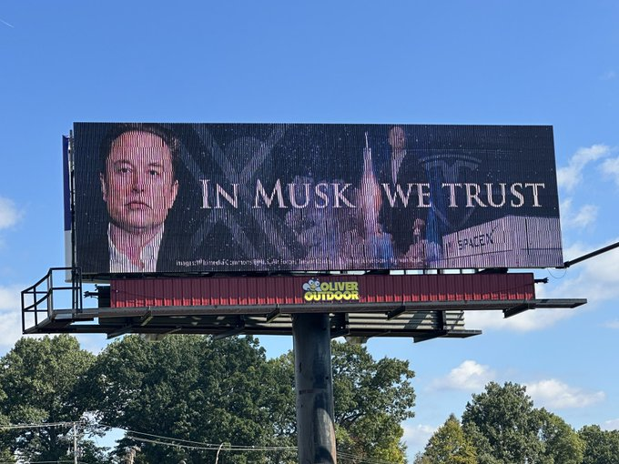 In Musk We Trus Billboard Spotted Near Trump's Rally in Butler, PA