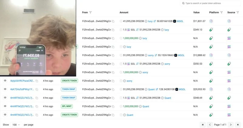 Teenager Launches $QUANT Coin Live on Stream, Profits $29.6K Before Selling for $30K in SOL